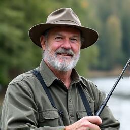 John, Northcurrent Outfitters fishing expert, holding a fishing rod