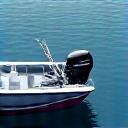 Comfortable fishing boat on water