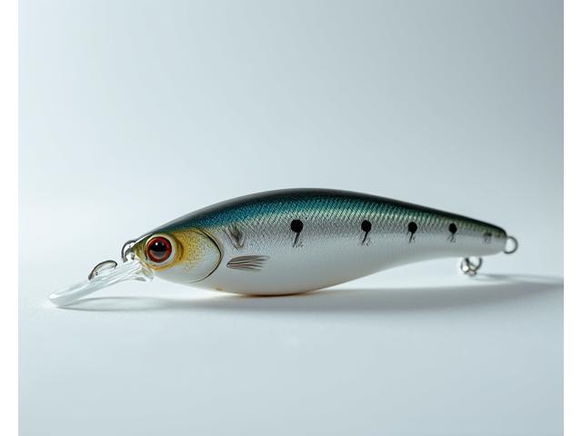 A shallow-running crankbait in a natural baitfish color, suitable for lakes.